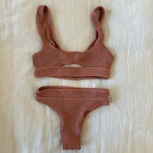 Bondeye swim knitted two piece in mauve